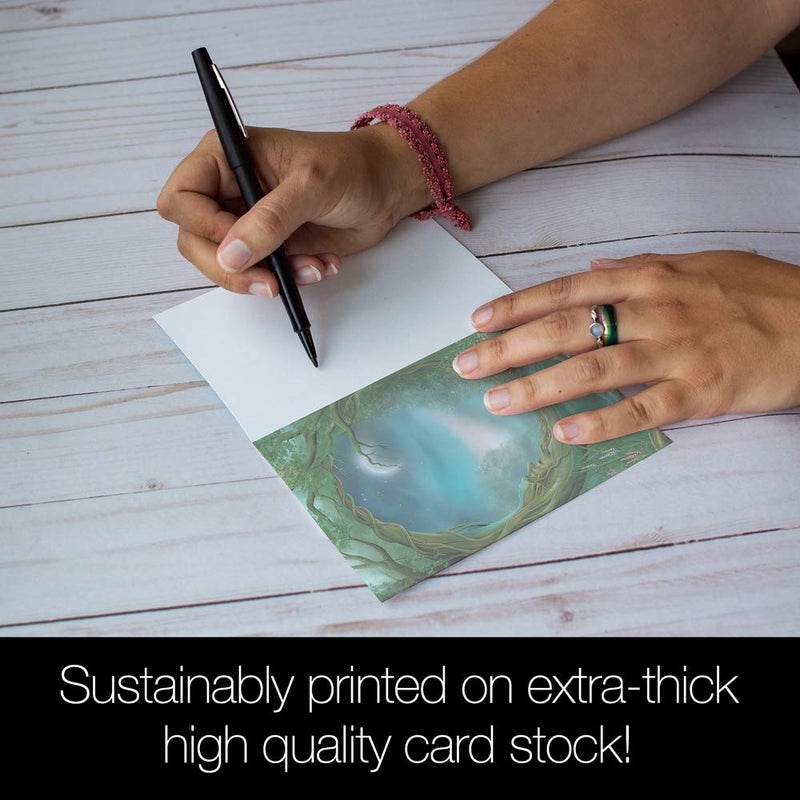Tree-Free Greetings - All Occasion Cards - Artful Designs - 12 Greeting Cards + White Envelopes - Made in USA - 100% Recycled Paper - 4 x 6 - Day and Night (FS66495) - Image 4